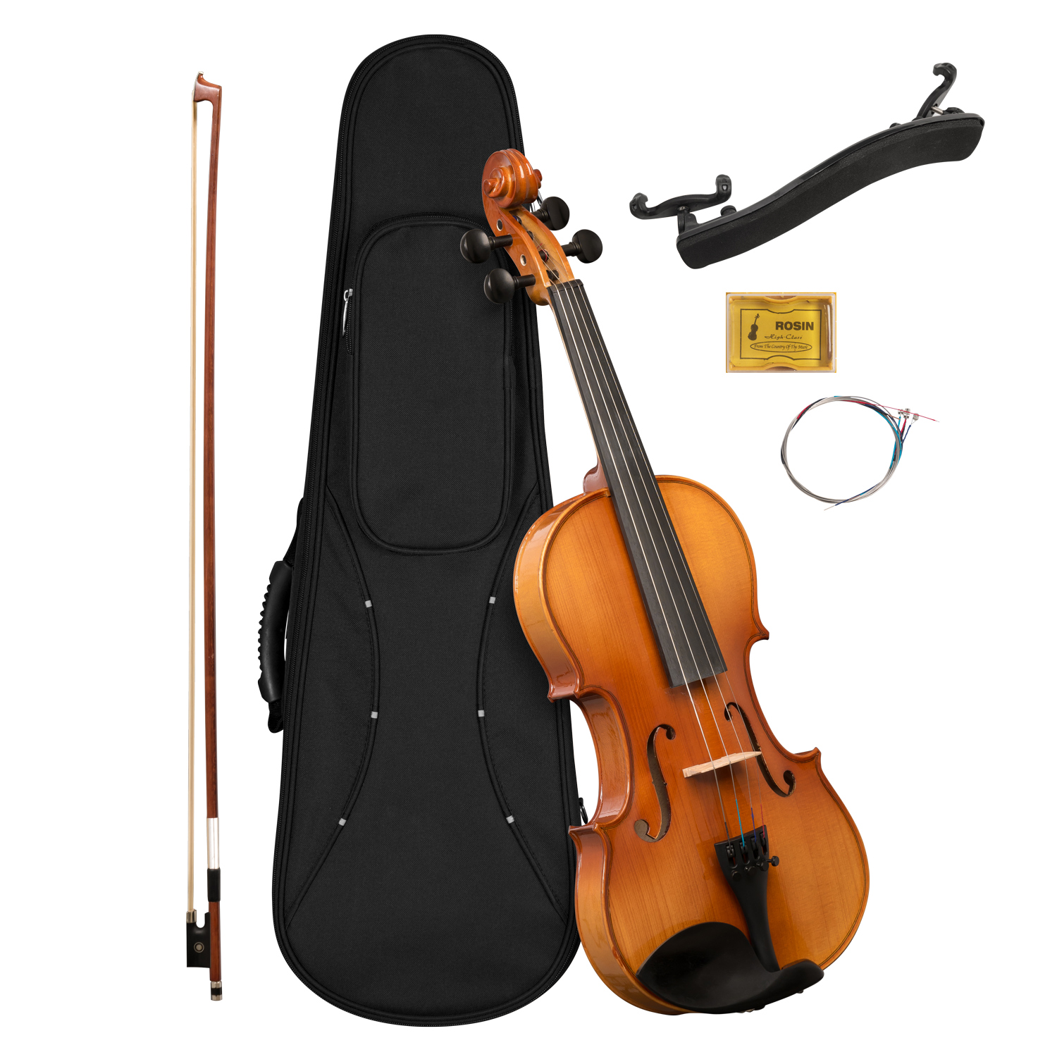 3/4 Massivholz Geige Violine Bogen Kolofon Carring Bag Set für Kinder 