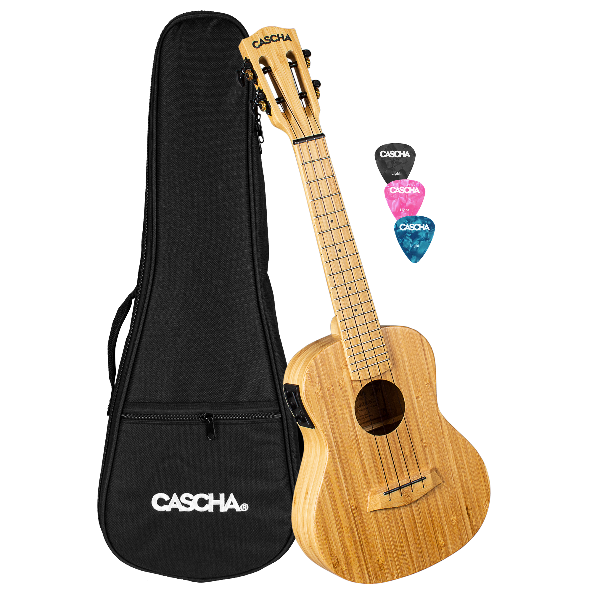 Concert Ukulele Bamboo Natural with pickup system