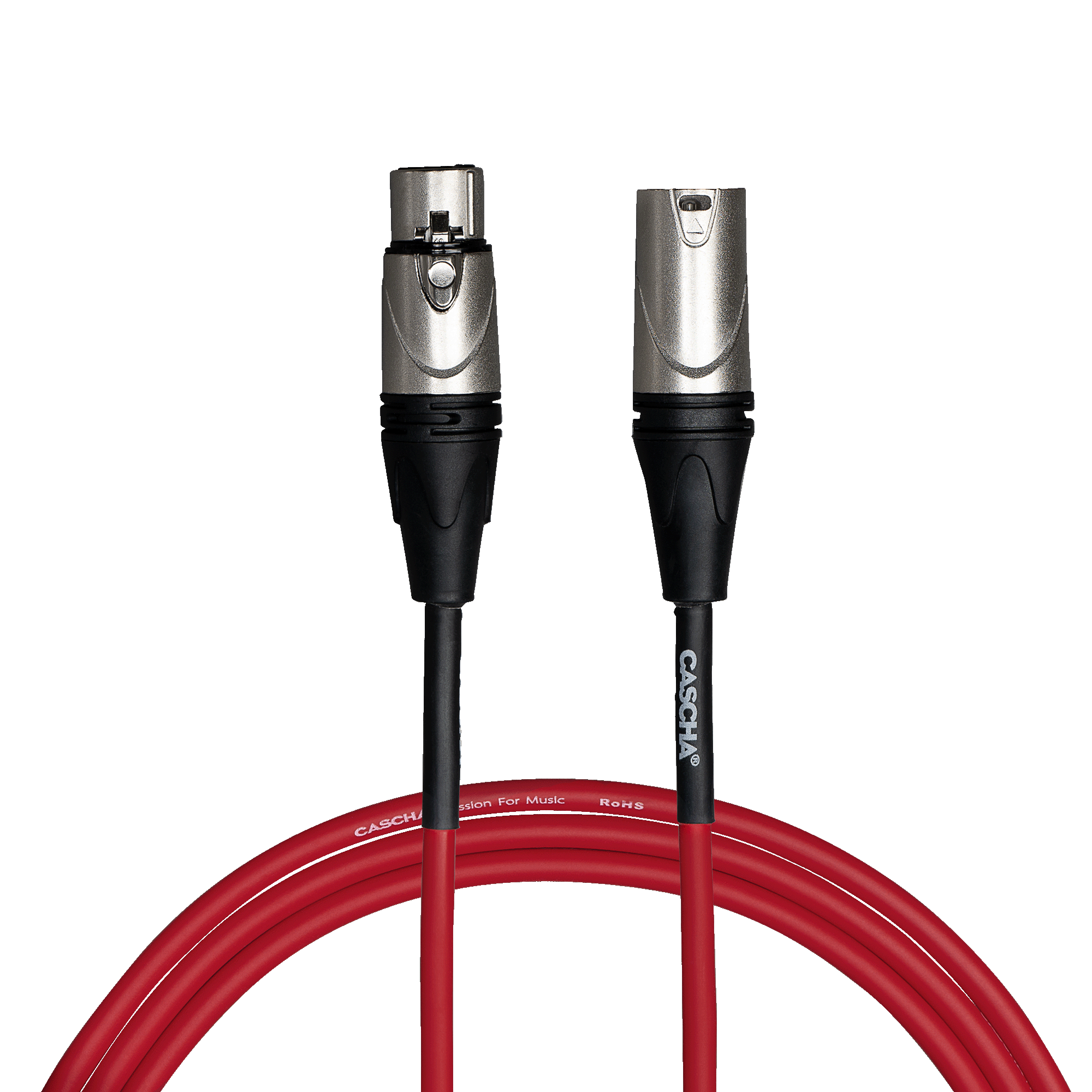 XLR Mikrofonkabel, Rot, Länge 3 m